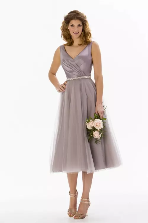 Calf length long grey bridesmaid dress – Beauty Outfits