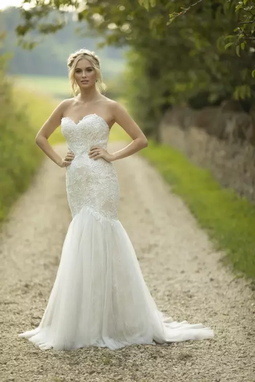 Sofia W392, Strapless Lace Mermaid Style Bridal Gown